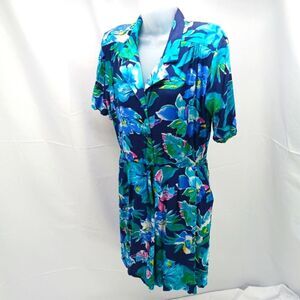 Vintage Floral Romper From The Beverly Hills Clothing Co. Collar Button Down 14.